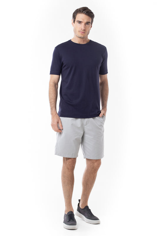Camisa Manga Curta Gola Careca Lisa New Cotton - Marinho Dark