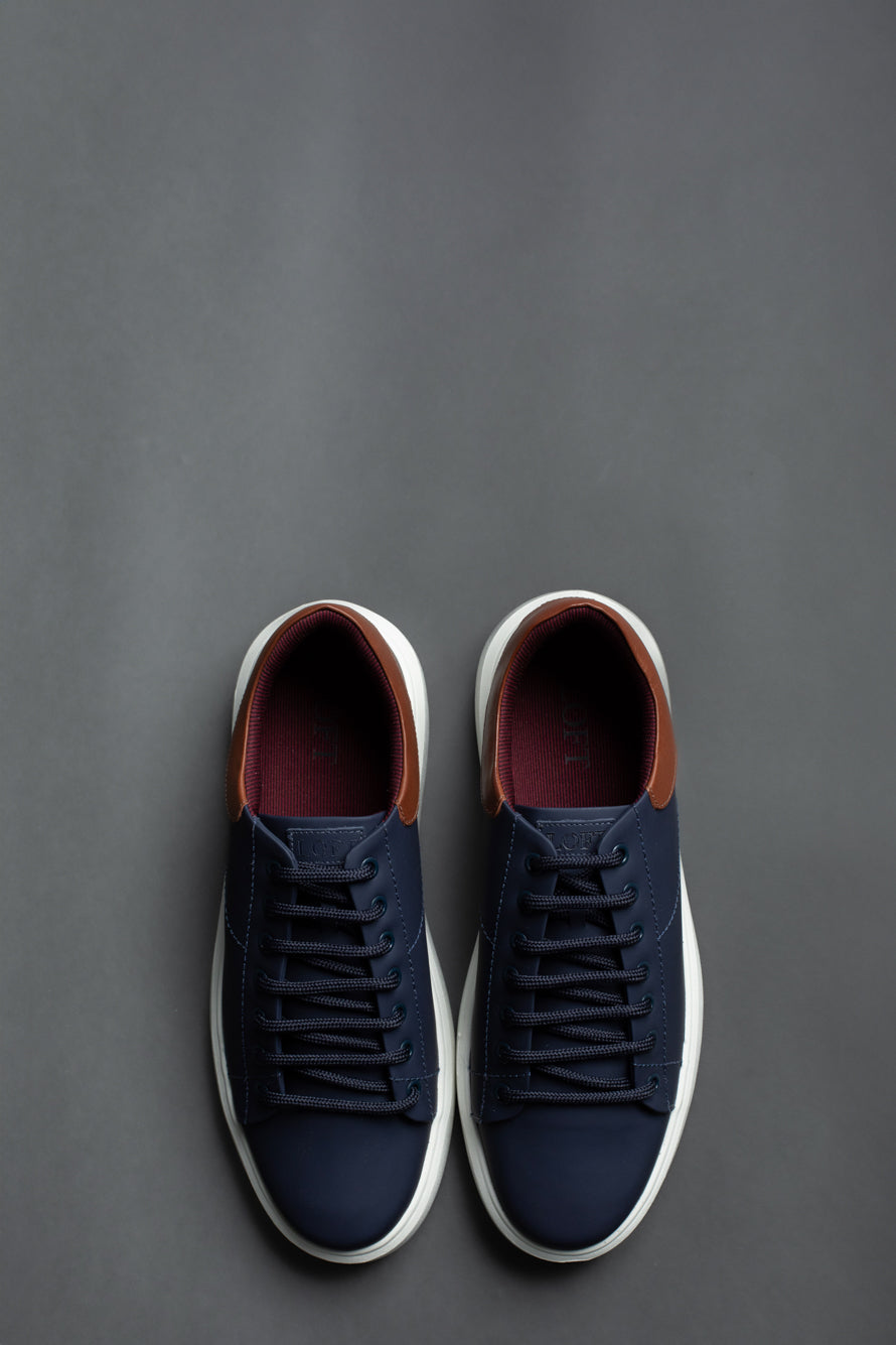 Tênis Couro Classic Bicolor - Marinho
