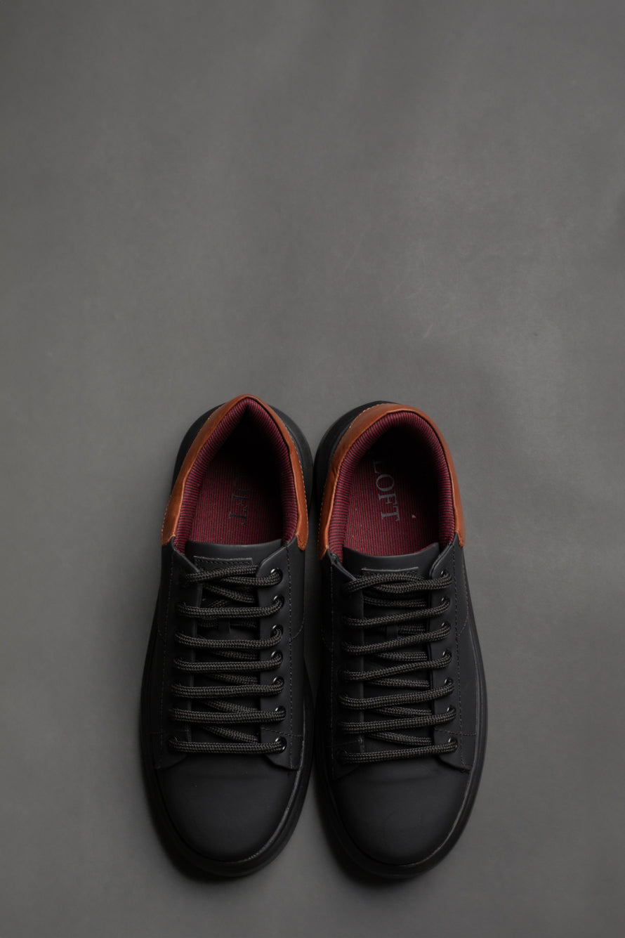 Tênis Couro Classic Bicolor - Preto