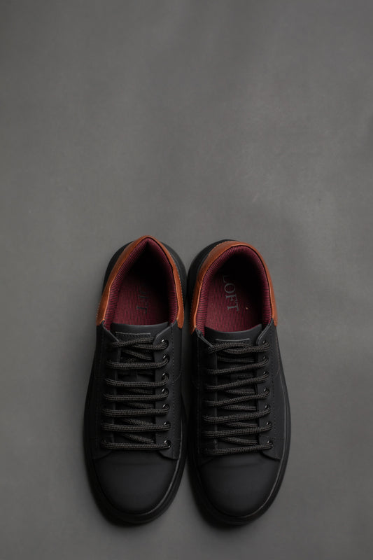 Tênis Couro Classic Bicolor - Preto