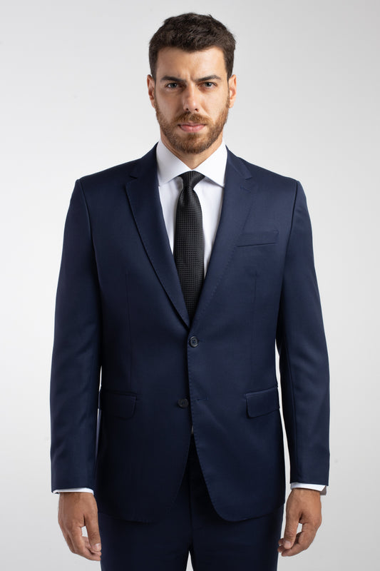 Terno 2 Botões Premium De Lã Fria 120''S - Marinho