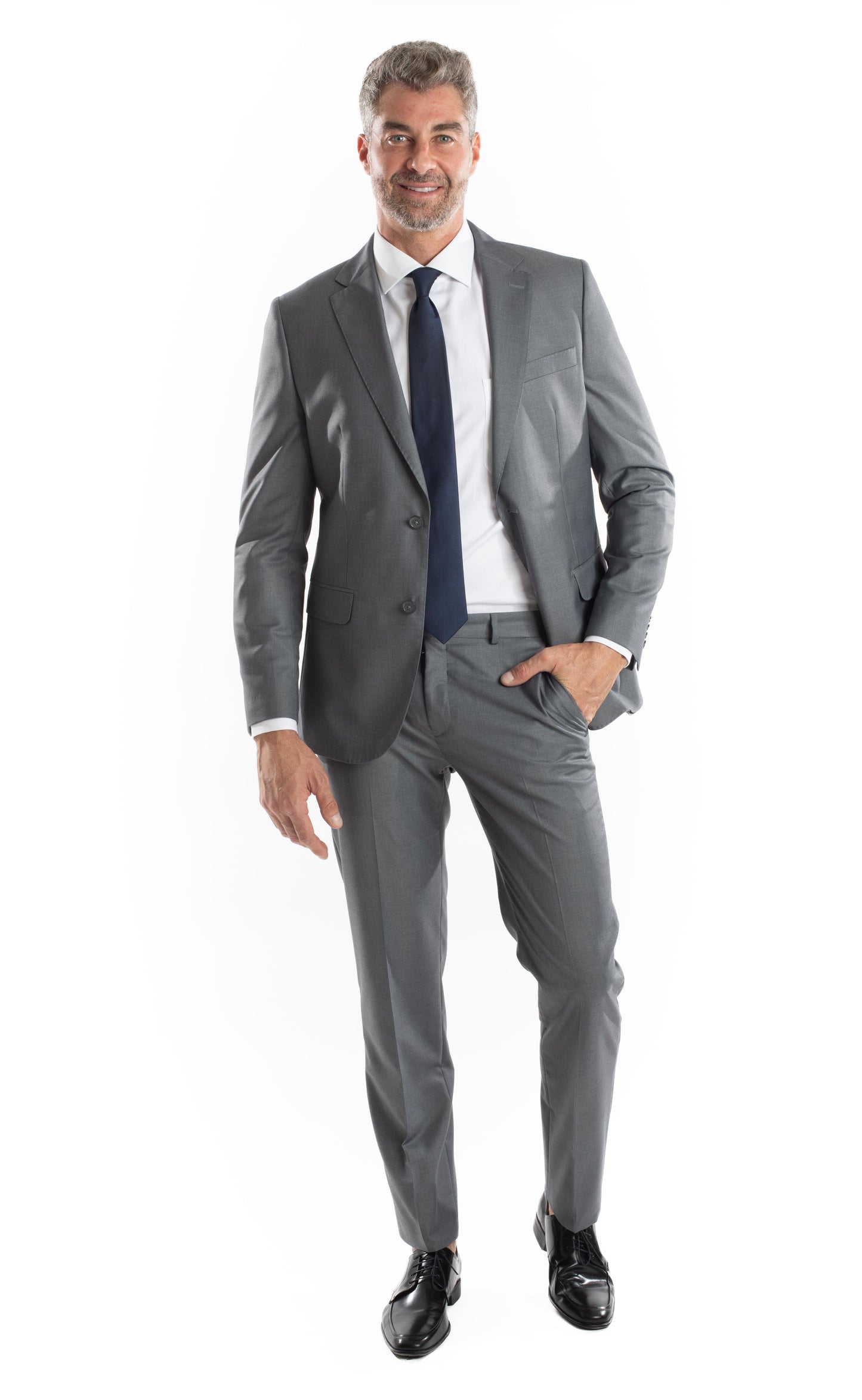 Terno Extra 2 Botões Slim - Cinza Medio