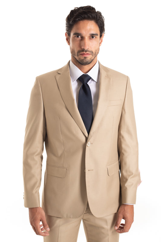 Terno Extra 2 Botões Slim - Kaki Claro
