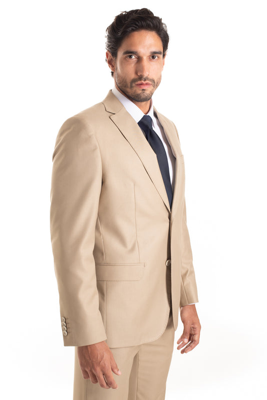 Terno Extra 2 Botões Slim - Kaki Claro