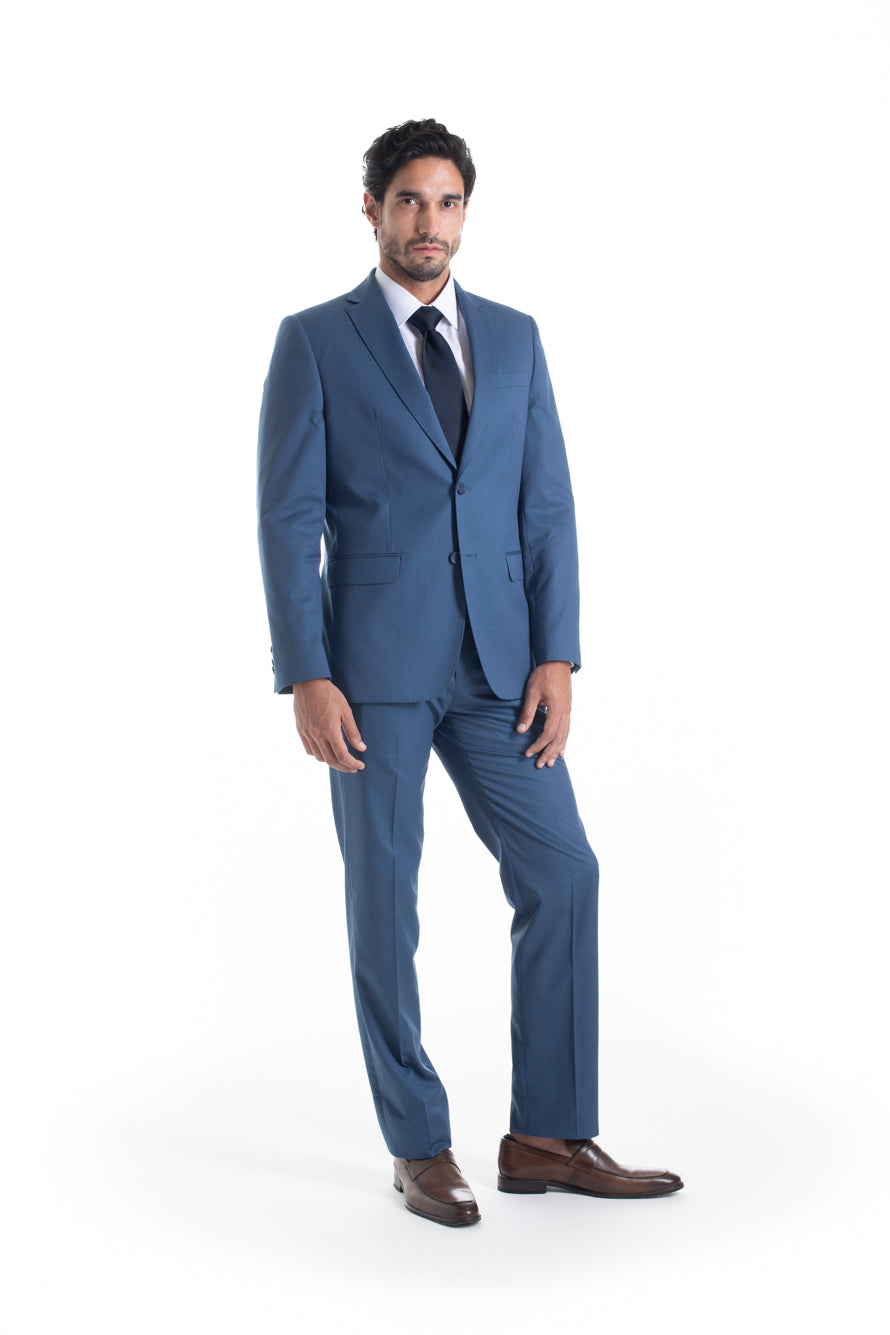 Terno New Portland Liso Poliviscose - Azul Medio