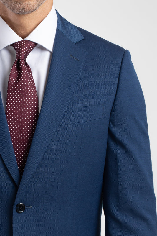 Terno 2 Botões Slim Liso Poliviscose - Azul Escuro