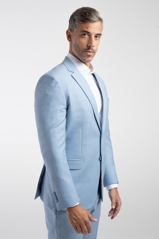 Terno 2 Botões Bristol De Lã Fria 120''S - Azul Claro