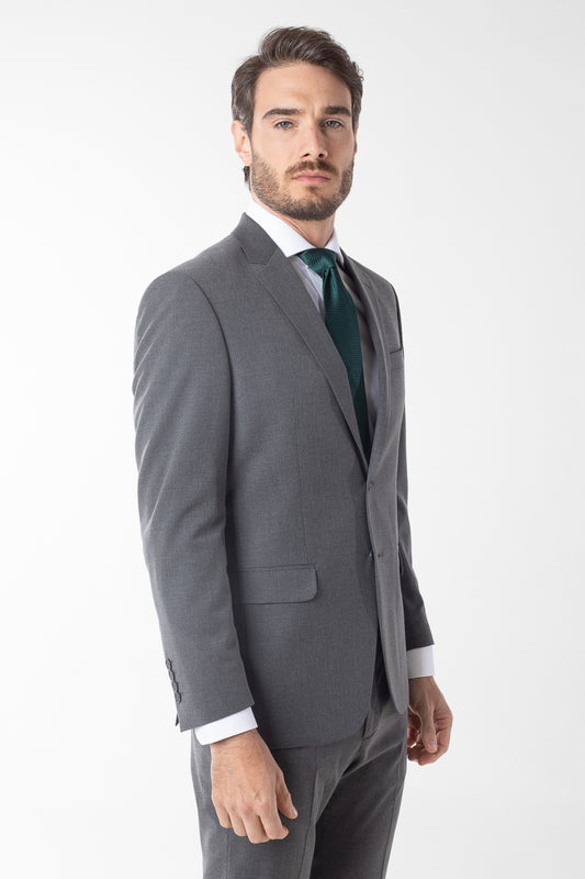 Terno Slim Cambridge Liso - Cinza Escuro