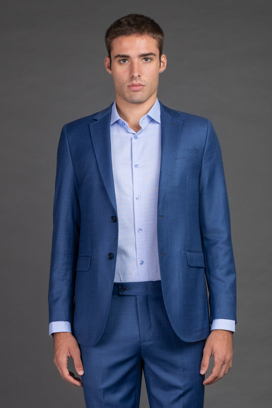 Terno Sem Forro Slim Super 120 - Azul.