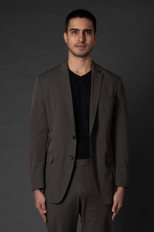 Terno Slim Tecnológico Sem Forro - Verde Militar