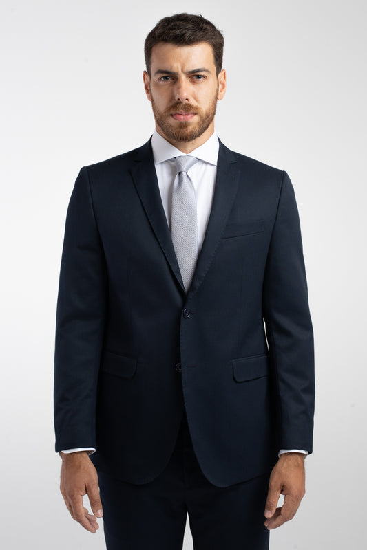 Terno 2 Botões Slim Liso Poliviscose - Marinho Noite