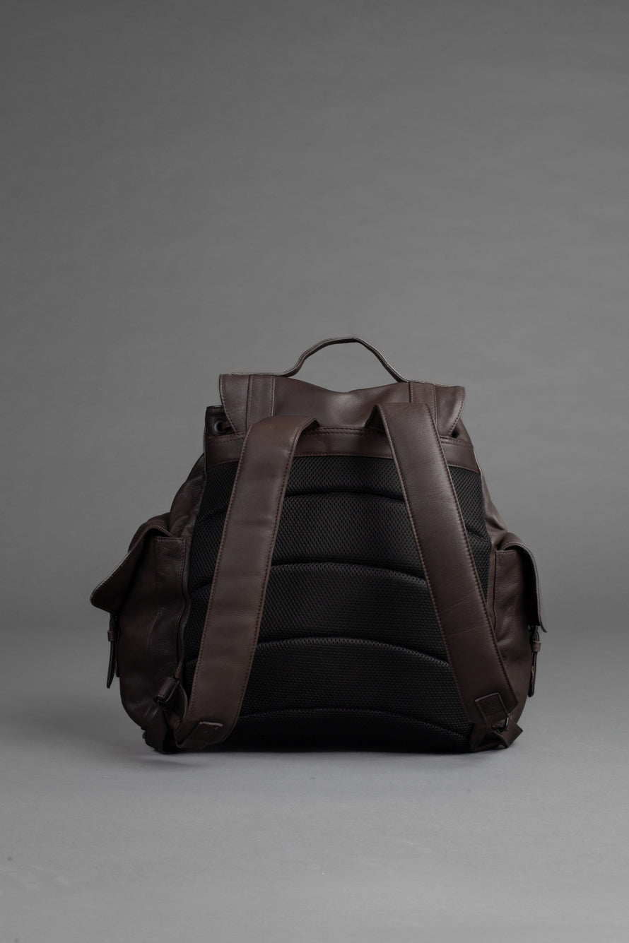 Mochila de Amarrar 2 Bolsos - Marrom Escuro