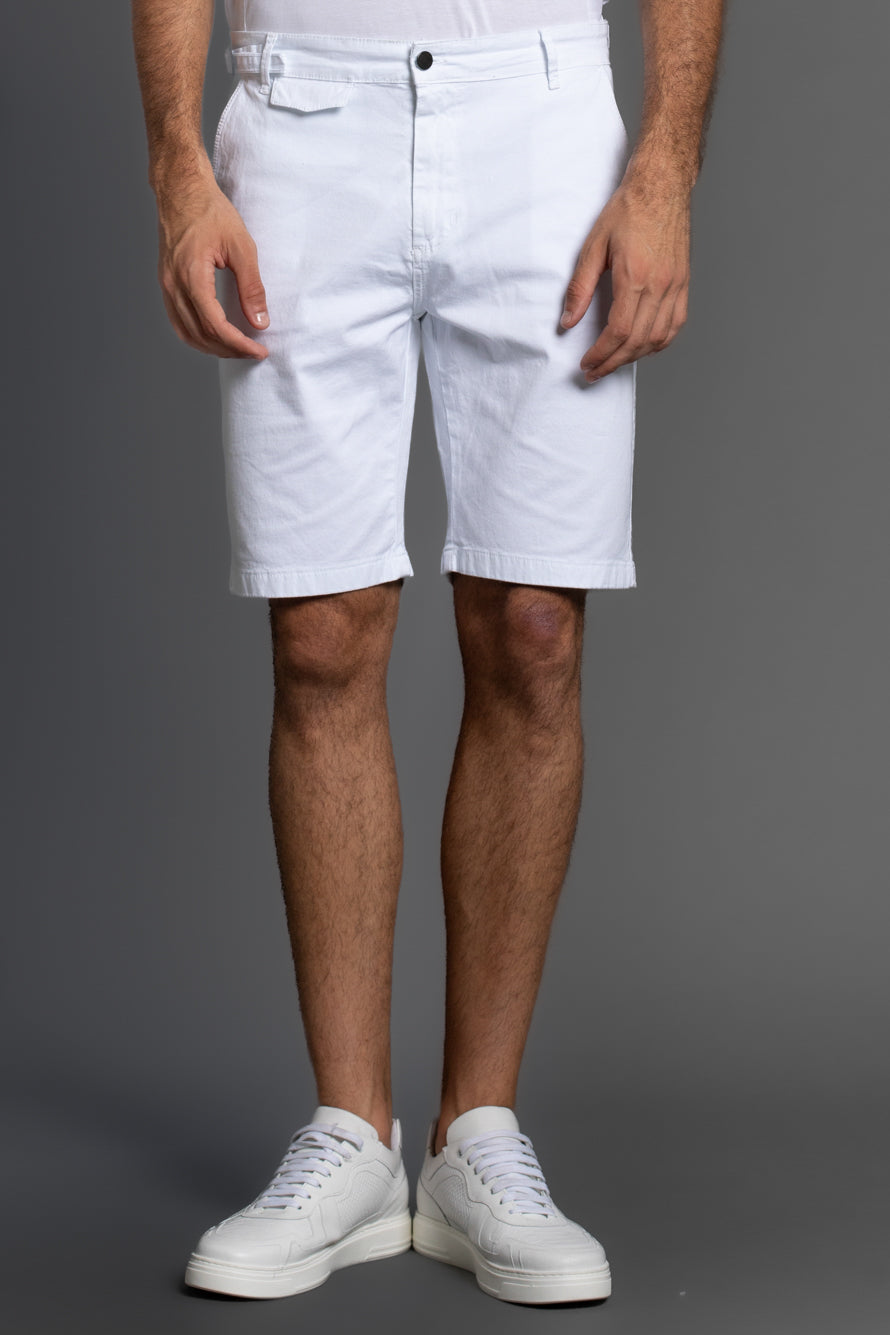Bermuda Chino Com Ajuste - Branco