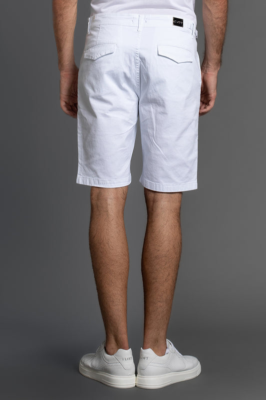 Bermuda Chino Com Ajuste - Branco