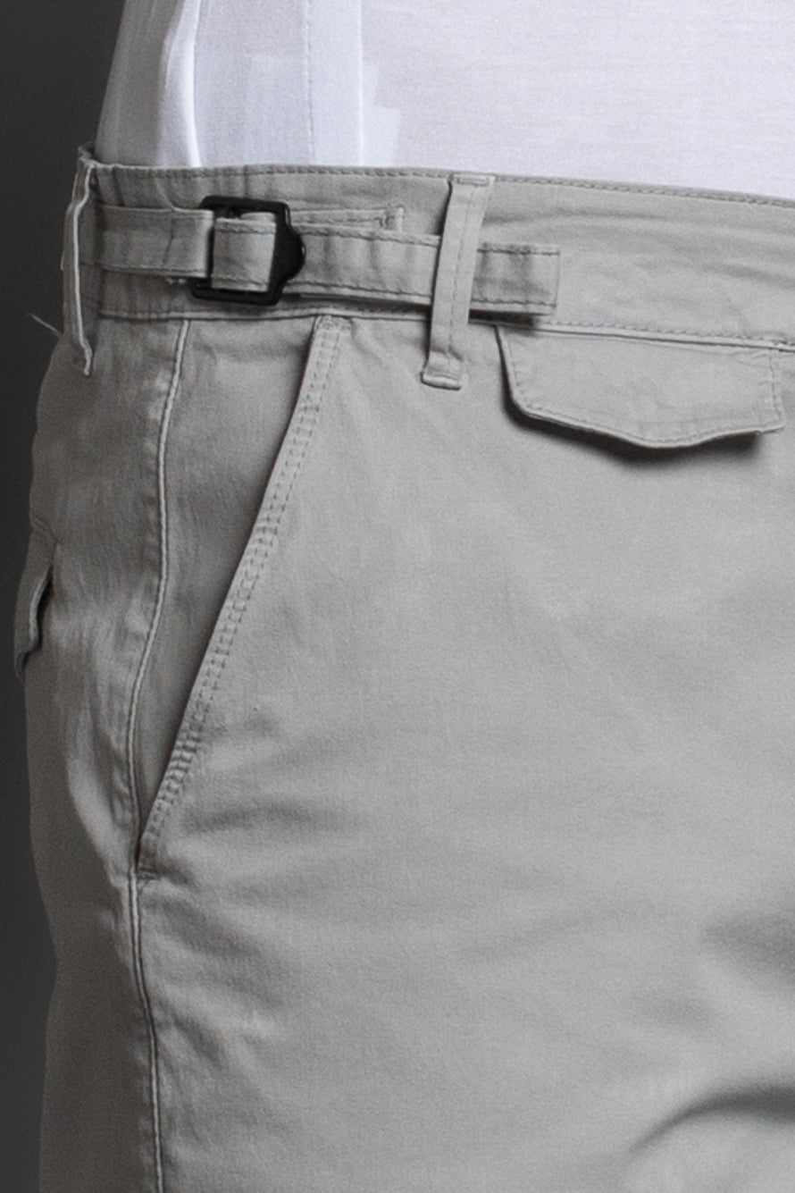 Bermuda Chino Com Ajuste - Cinza
