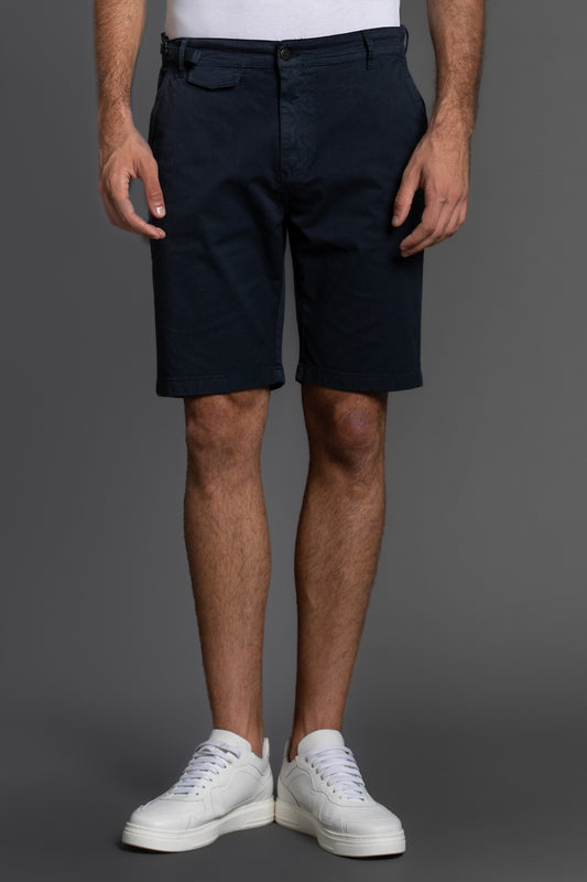 Bermuda Chino Com Ajuste - Azul Escuro