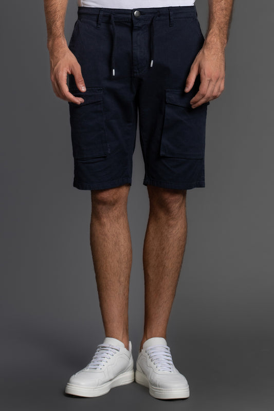 Bermuda Cargo Com Cordão - Azul Escuro