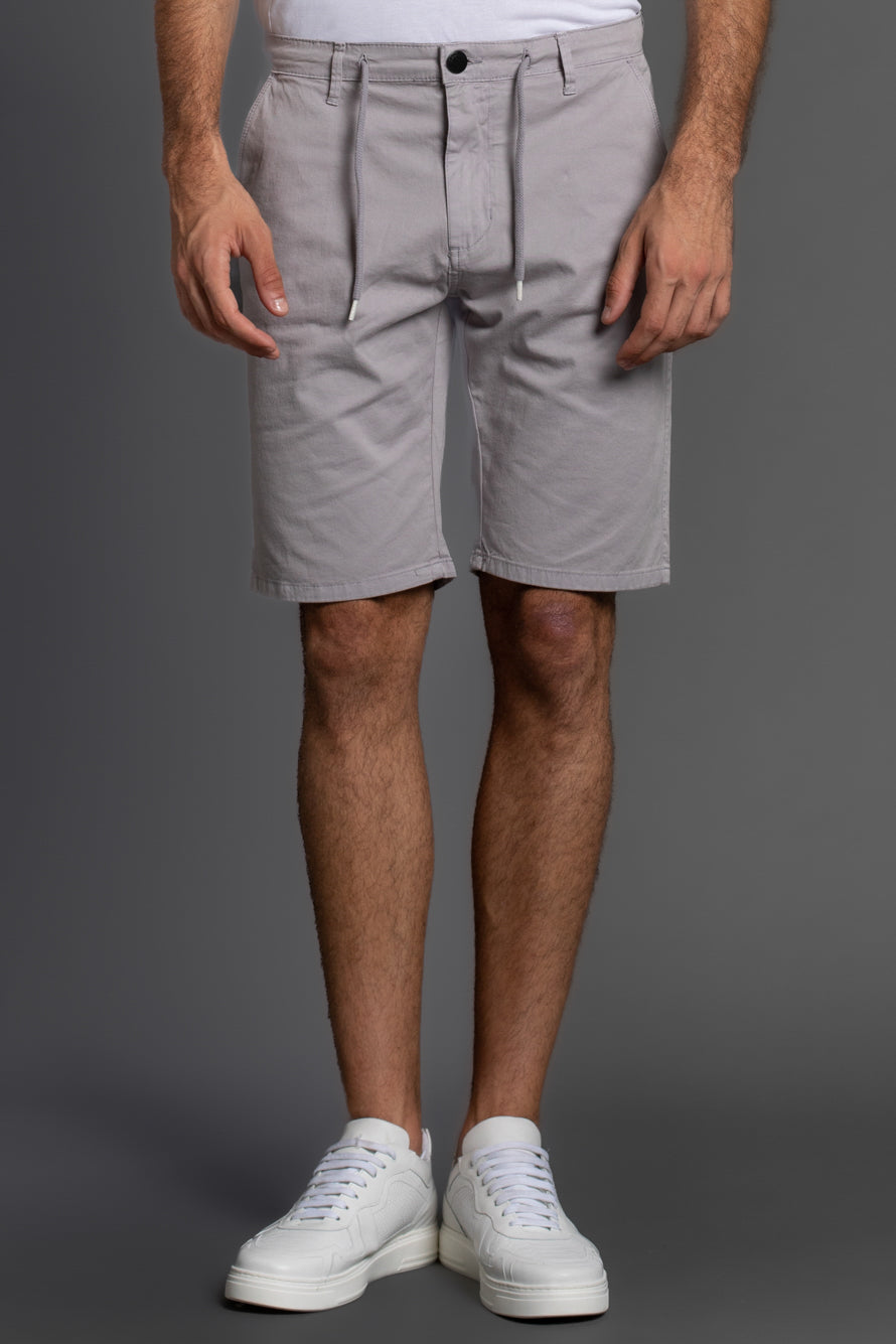 Bermuda Chino Com Cordão - Cinza