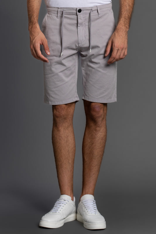 Bermuda Chino Com Cordão - Cinza