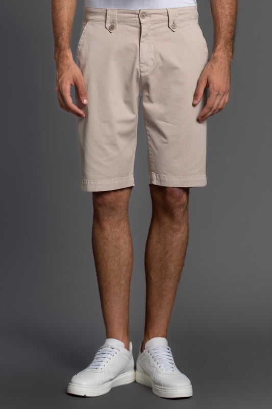 Bermuda Com Passante Retro - Bege