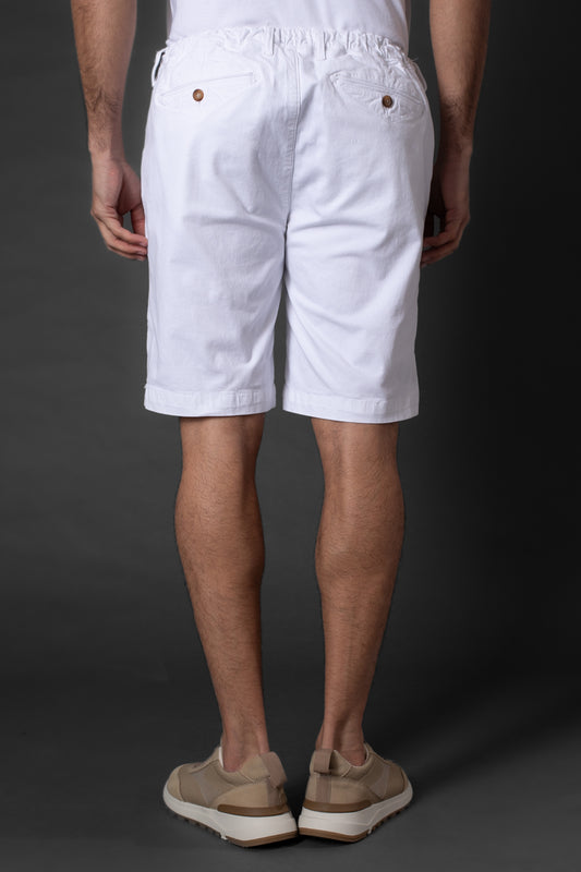 Bermuda Chino Slim Com Bolso Relógio - Branco
