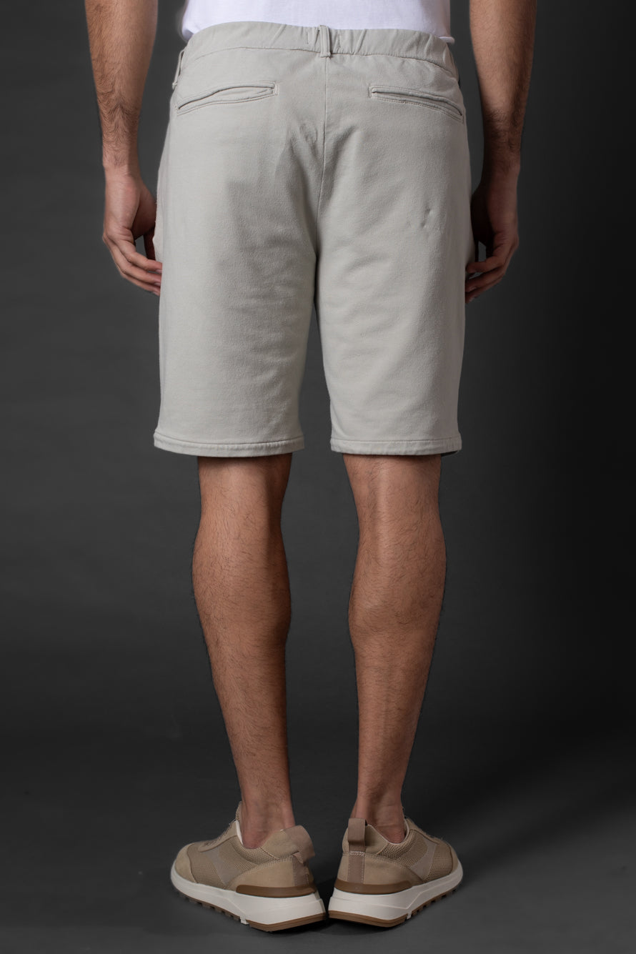 Bermuda Chino Slim Bolso Faca Cós 1/2 Elástico - Areia