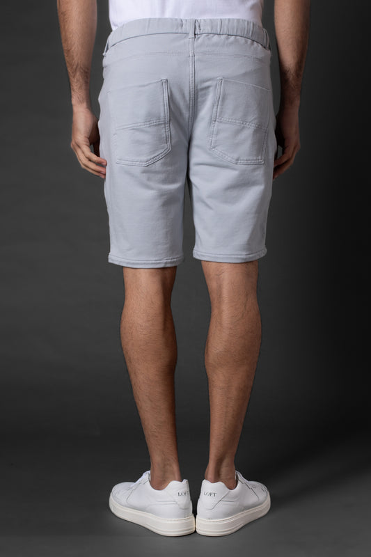 Bermuda Slim Moletom 5 Bolsos - Cinza Claro