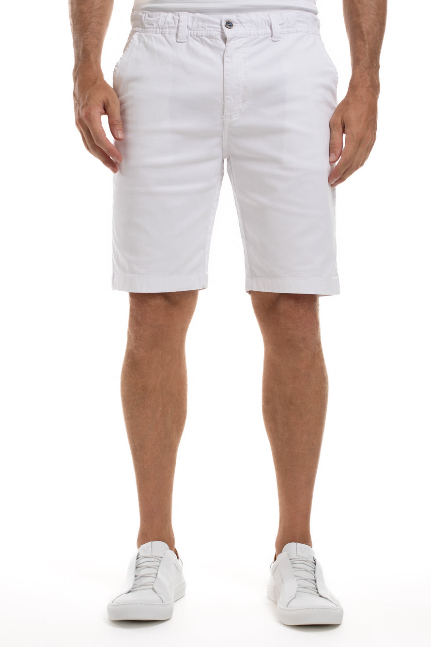 Bermuda Sarja Bolso Faca 1/2 Elástico - Branco