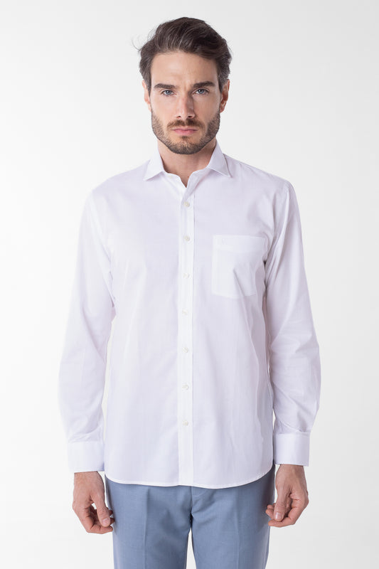 Camisa Manga Longa Lisa Premium - Branco