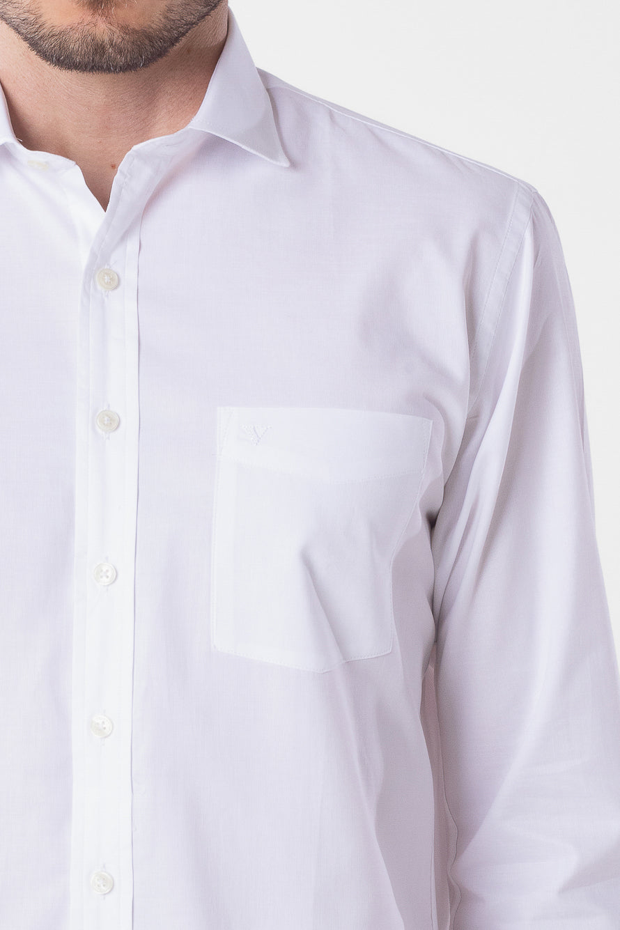 Camisa Manga Longa Lisa Premium - Branco