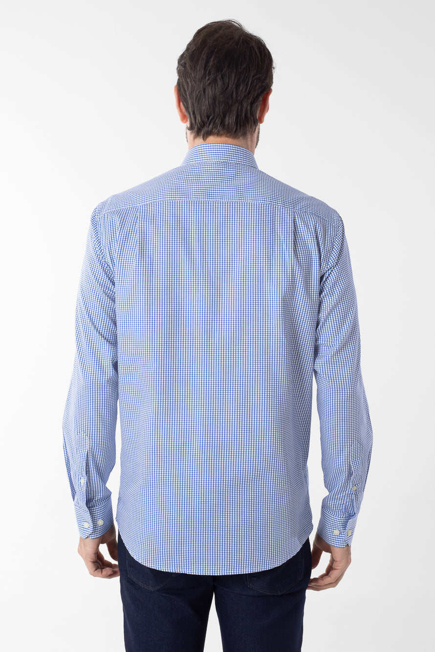 Camisa Manga Longa Xadrez Premium - Azul
