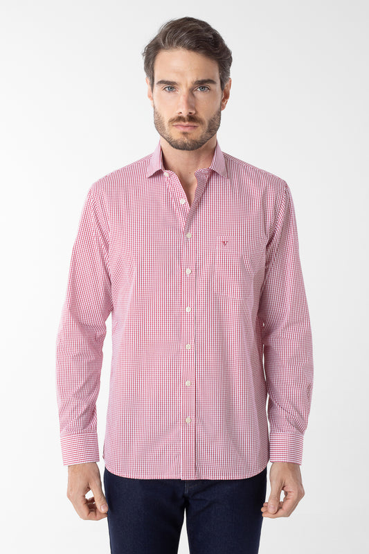 Camisa Manga Longa Xadrez Premium - Vermelho