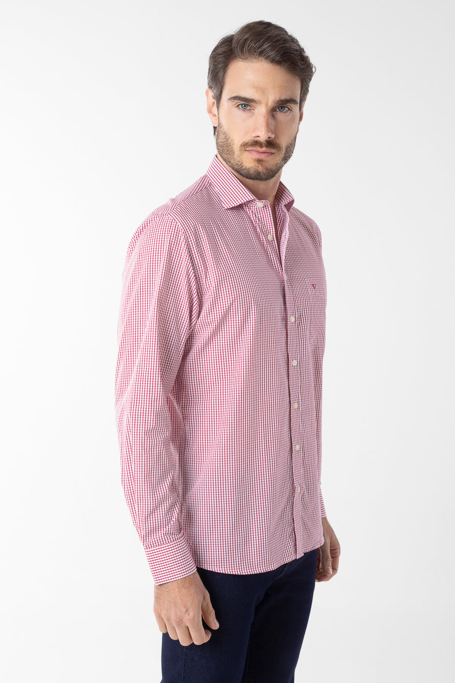 Camisa Manga Longa Xadrez Premium - Vermelho