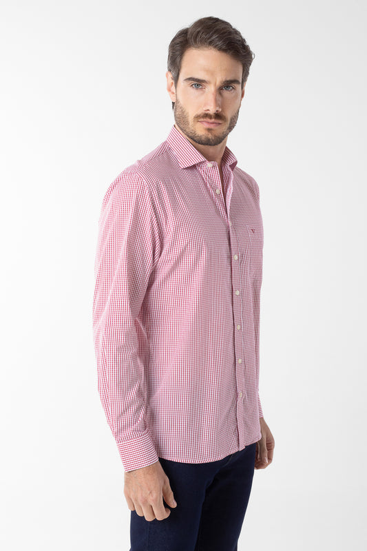Camisa Manga Longa Xadrez Premium - Vermelho