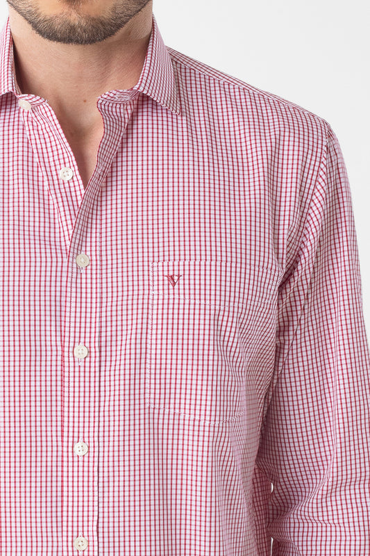 Camisa Manga Longa Xadrez Premium - Vermelho