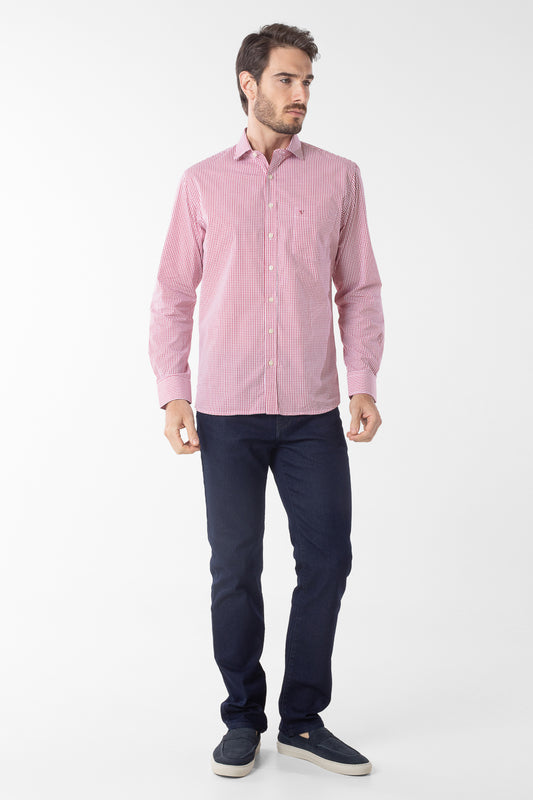 Camisa Manga Longa Xadrez Premium - Vermelho