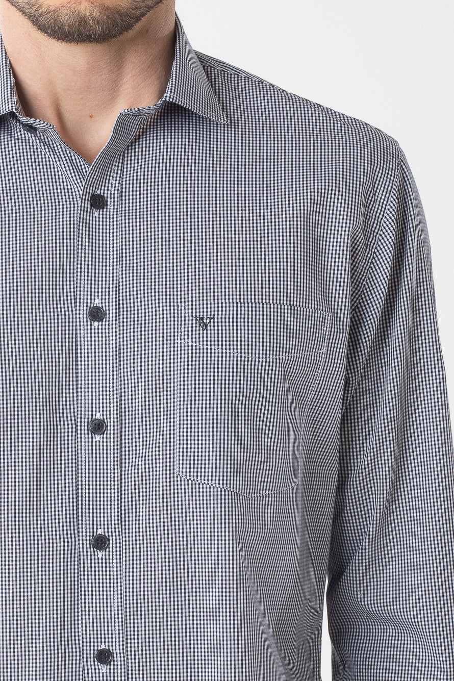 Camisa Manga Longa Xadrez Premium - Black