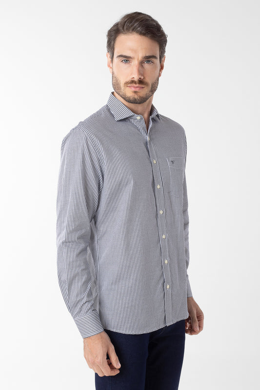 Camisa Manga Longa Xadrez Premium - Preto