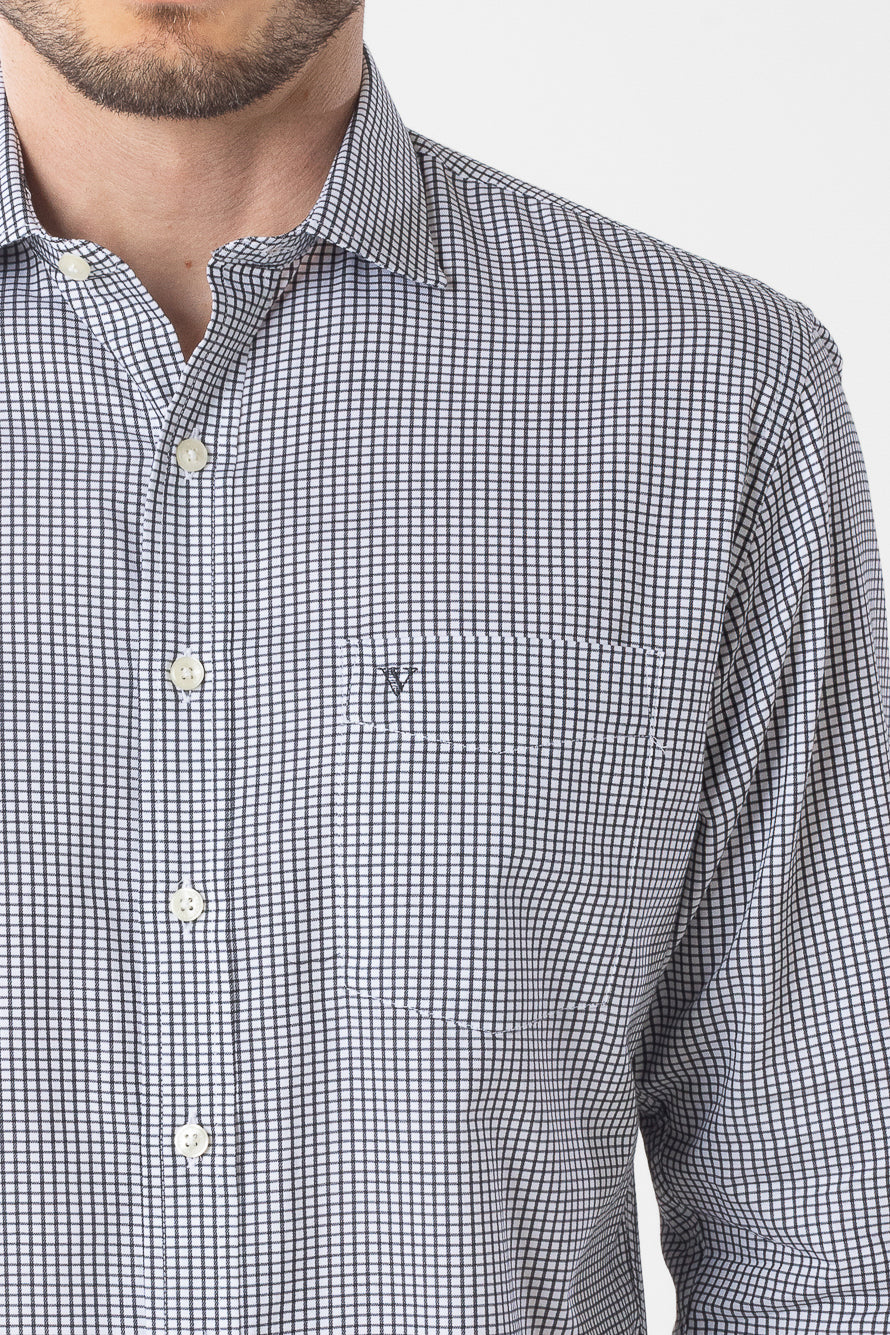 Camisa Manga Longa Xadrez Premium - Preto