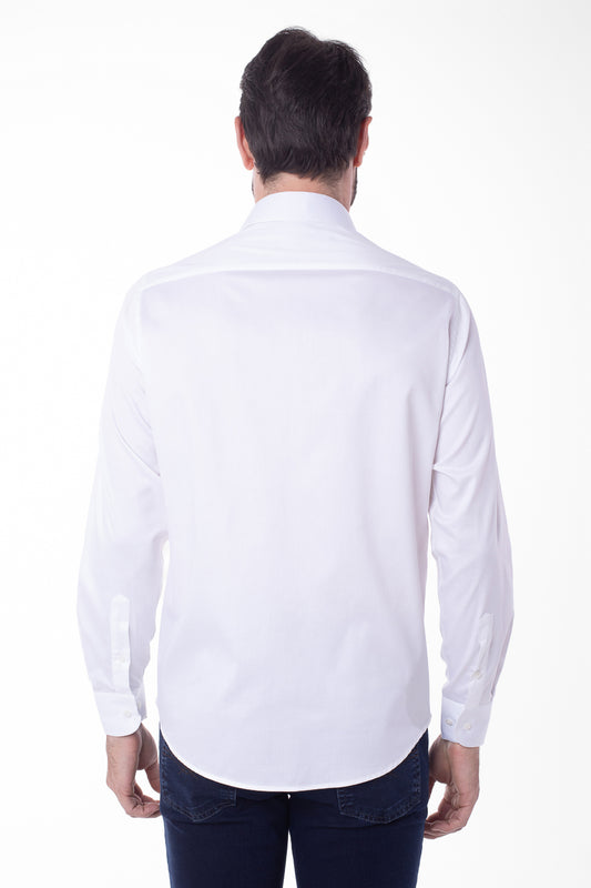 Camisa Manga Longa Cetim Lisa - Branco