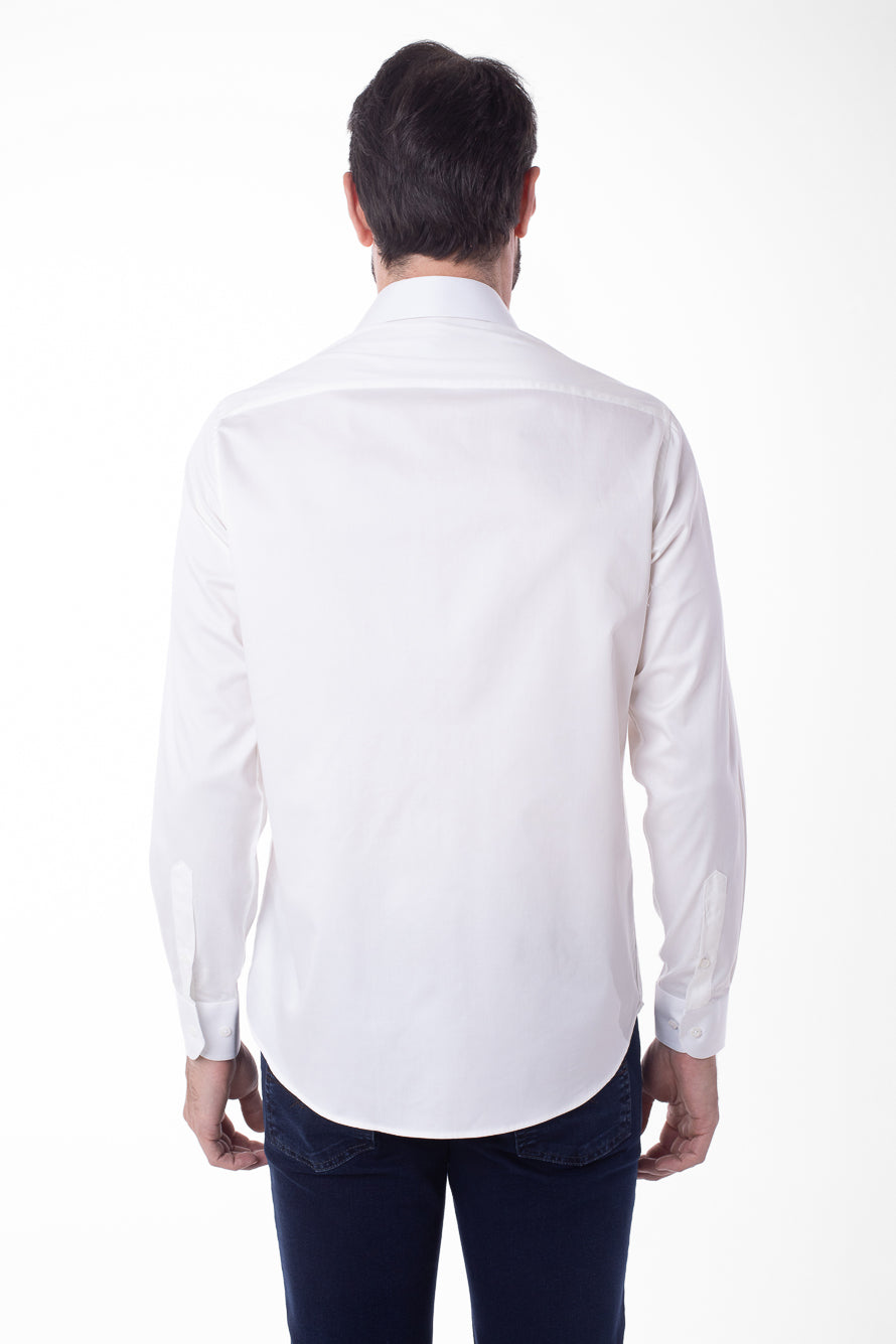 Camisa Manga Longa Cetim Lisa - Off White