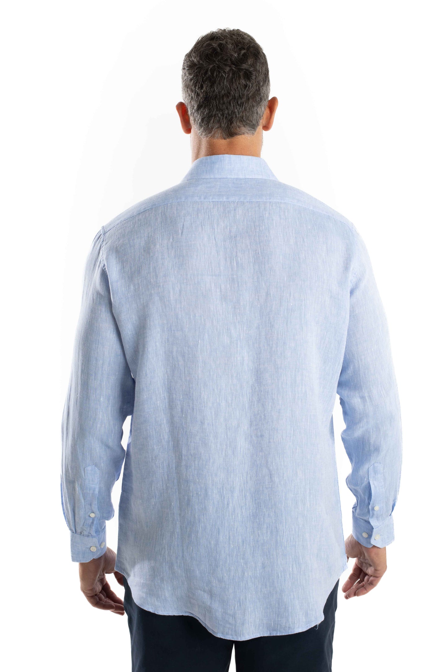Camisa Manga Longa Linho - Azul.
