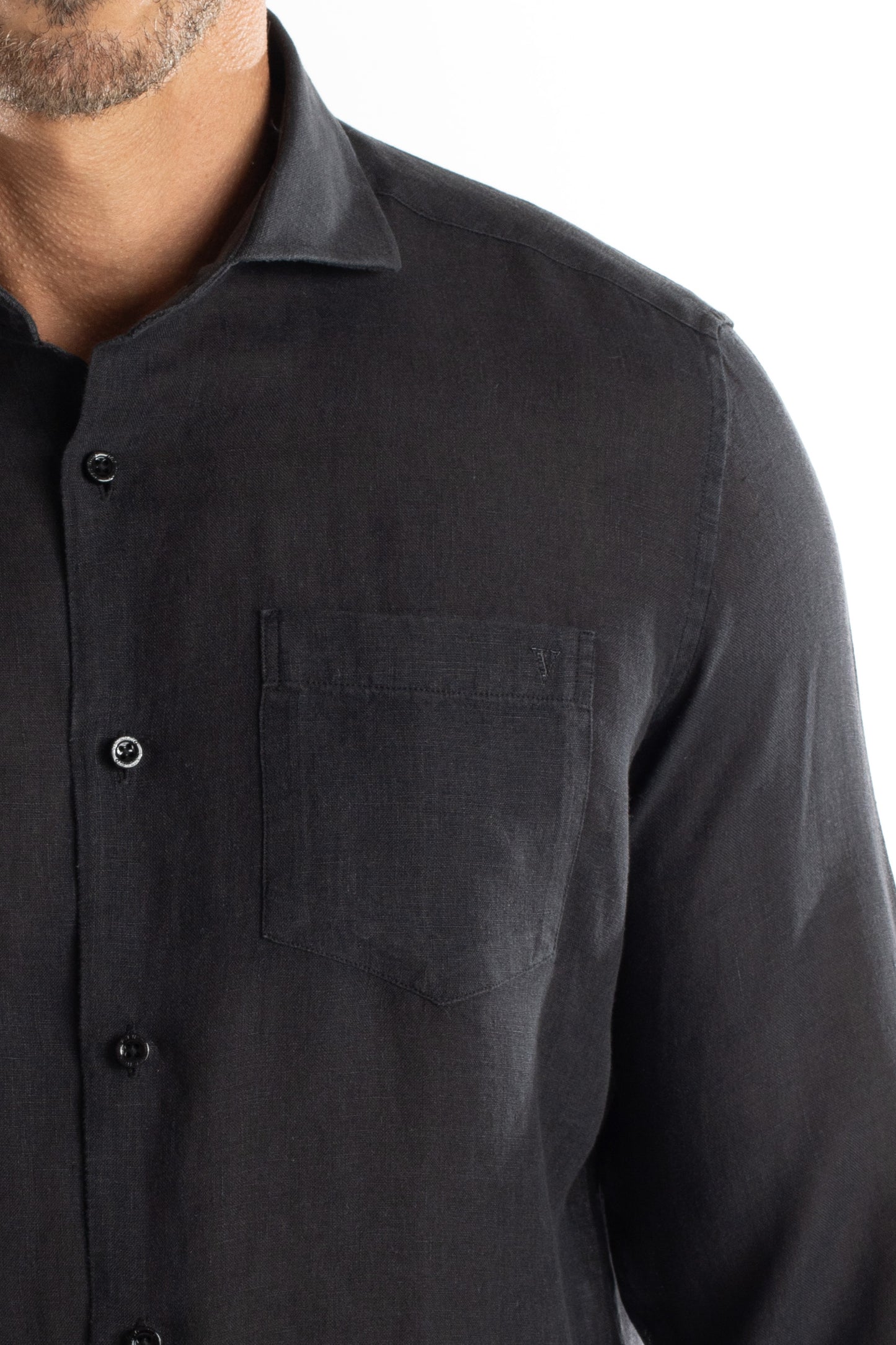 Camisa Manga Longa Linho - Marinho Noite