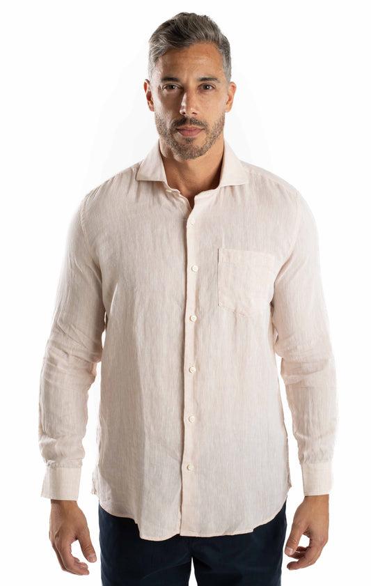 Camisa Manga Longa Linho - Areia