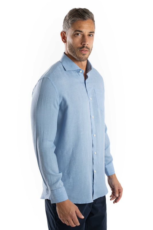 Camisa Manga Longa Linho - Indigo