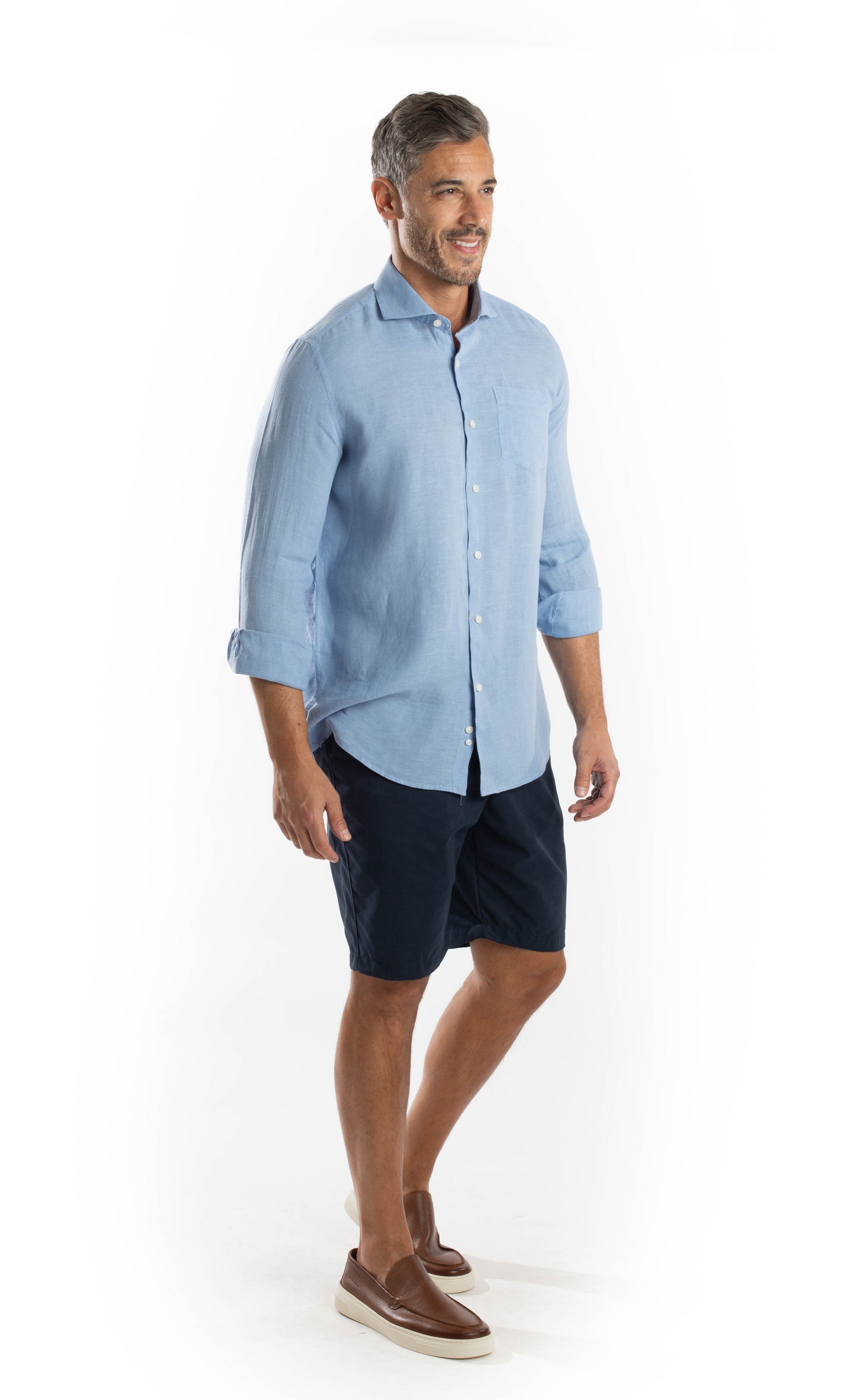 Camisa Manga Longa Linho - Indigo