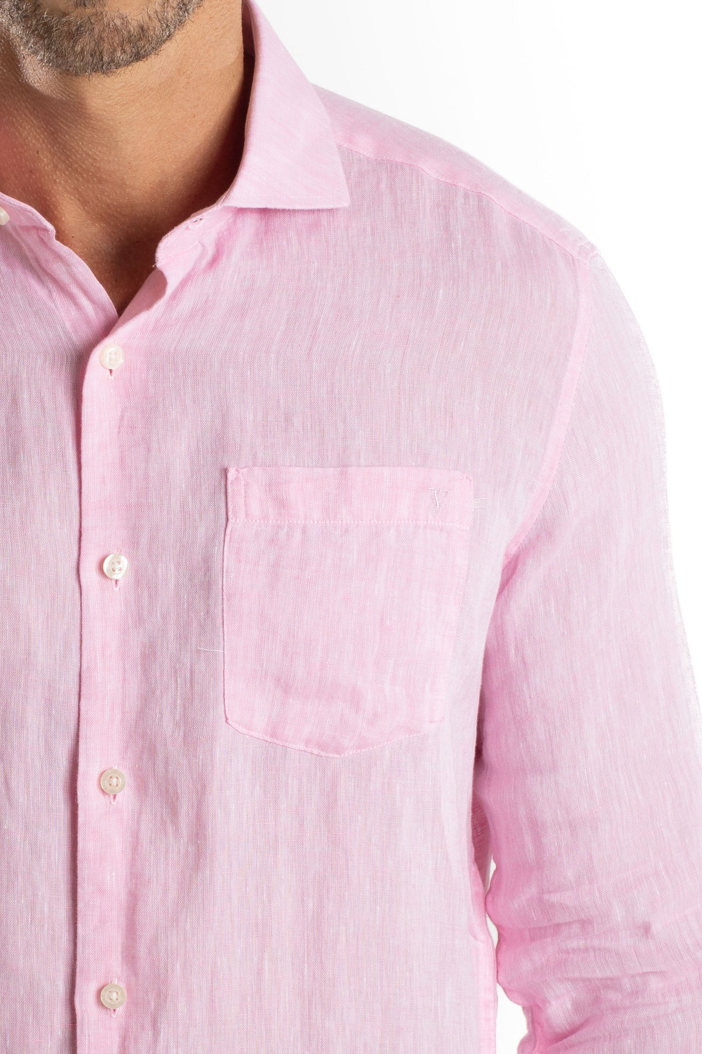 Camisa Manga Longa Linho - Rosa