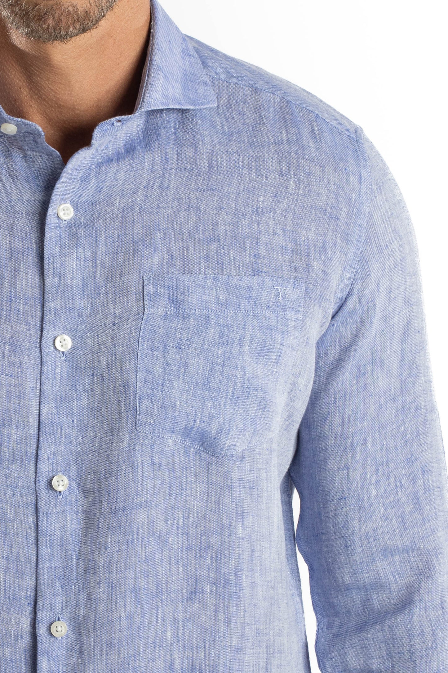 Camisa Manga Longa Linho - Azul Celeste