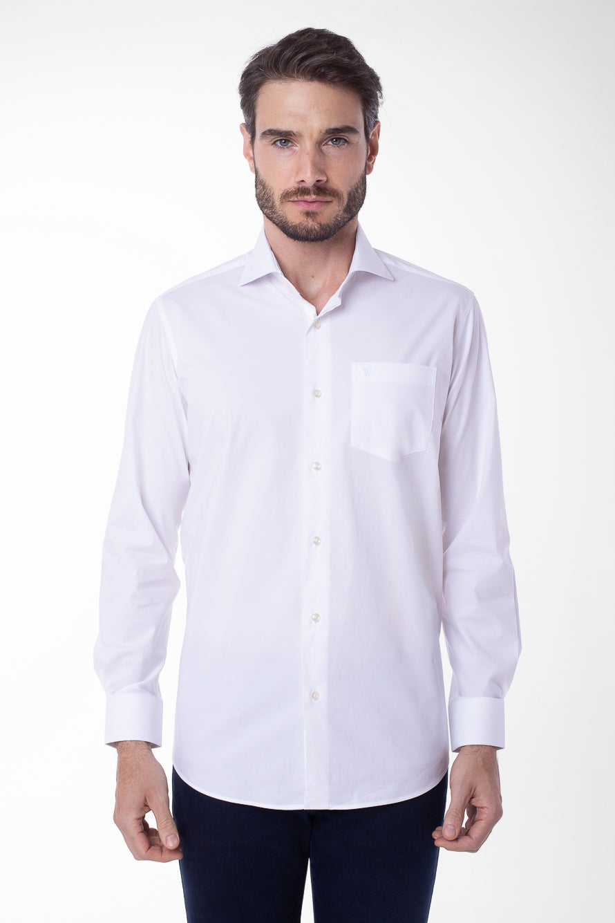 Camisa Manga Longa Lisa - Branco
