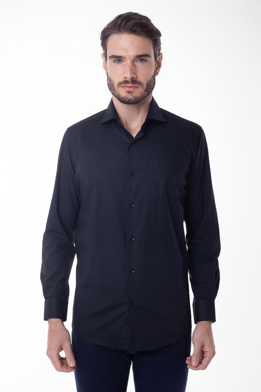 Camisa Manga Longa Lisa - Preto